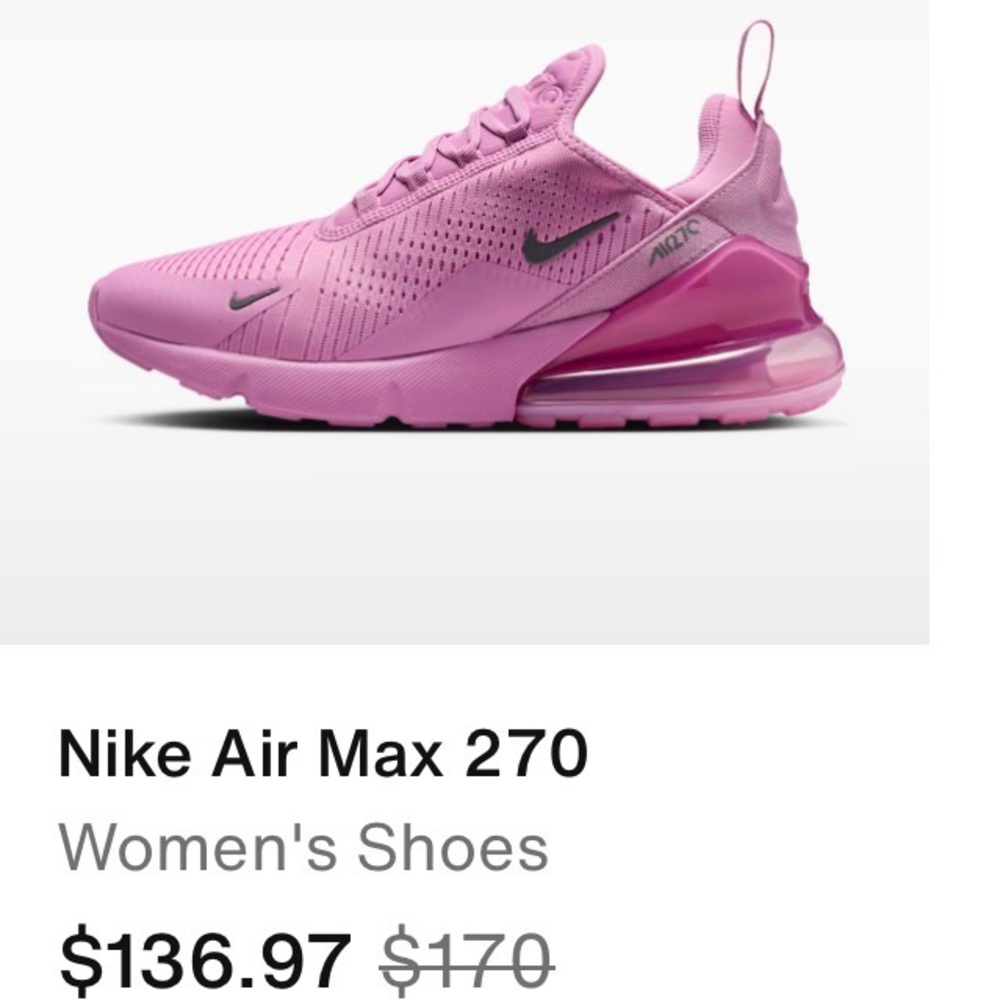 Nike Women’s or Kids Air Max 270 Pink/Purple Running Sneakers EUC - Picture 7 of 7